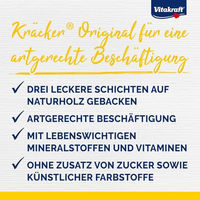 Produktbild von Vitakraft Kräcker Mix Wellensittich Snack Banane Kräuter Kiwi ohne tierisches Protein 90g - 90 g