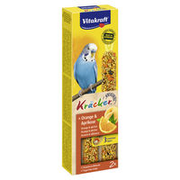 Produktbild von Vitakraft Kräcker Orange & Aprikose Knabberstangen für Wellensittiche ohne tierisches Protein 2er Packung