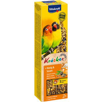 Produktbild von Vitakraft Kräcker Original Agapornis Honig & Sesam Snack für Papageien 3 x 2 Stück