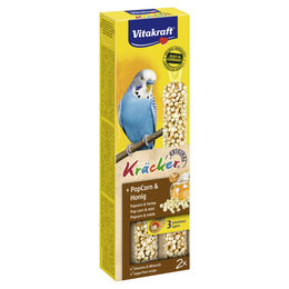 Produktbild von Vitakraft Kräcker PopCorn Honig Knabberstangen für Wellensittiche 10er Pack ohne tierisches Protein - 10 x 2 Stk.
