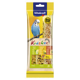 Produktbild von Vitakraft Kräcker Sittich Trio-Mix Kiwi Orange Banane Knabberstangen für Wellensittiche 90 g - 90 g