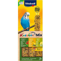 Produktbild von Vitakraft Kräcker Trio Banane Kräuter Kiwi für Wellensittiche 5x3 Stück