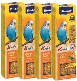 Produktbild von Vitakraft Kräcker Wellensittich Honig-Sesam Knabberstangen ohne tierisches Protein - 4 x 2 Stk.