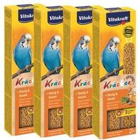 Produktbild von Vitakraft Kräcker Wellensittich Honig-Sesam Knabberstangen ohne tierisches Protein - 4 x 2 Stk.