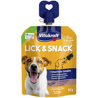 Produktbild von Vitakraft Lick & Snack Trainingscreme Leberwurst mit Schwein getreidefrei und ohne Zucker 60g