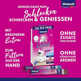 Vitakraft Liquid Snack Katzen Cremepaste Lachs und Leberwurst mit Omega 3 für Adult Katzen 16x 15g - 16 x 15 g – Bild 1 von 12