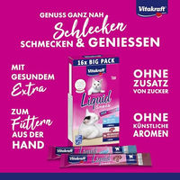 Produktbild von Vitakraft Liquid Snack Katzen Cremepaste Lachs und Leberwurst mit Omega 3 für Adult Katzen 16x 15g - 16 x 15 g