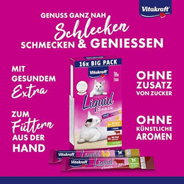 Vitakraft Liquid Snack Katzen Leckerli Creme Paste Huhn und Rind 16x15g - 16 x 15 g – Bild 1 von 11