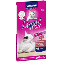 Produktbild von Vitakraft Liquid Snack Katzen Leckerli Leberwurst mit Biotin für Haut und Fell 6 x 15 g - 6 x 15 g