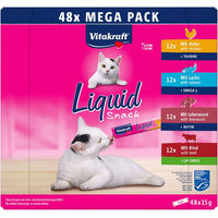Produktbild von Vitakraft Liquid Snack Katzen Leckerlis Cremes Mix Rind Huhn Lachs 48 x 15 g - 48 x 15 g