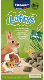 Vitakraft Loftys Knusperkissen Kräcker für Kaninchen und Degus mit Hafer und Timothy Heu ohne Zuckerzusatz 10x 100g - 10 x 100 g – Bild 1 von 8