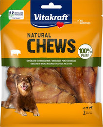 Produktbild von Vitakraft Natural Chews Natürliche Schweineohren Monoprotein für Hunde 44 g