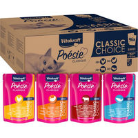 Produktbild von Vitakraft Poésie Classique Katzennassfutter Stückchen in Sauce Mixpaket mit Huhn, Rind und Lachs, getreidefrei und ohne Zucker, 96 x 85 g - 96 x 85 g
