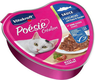 Vitakraft Poésie Création Katzen Nassfutter Adult Seelachs in Sauce Getreidefrei ohne Zuckerzusatz 15 x 85g – Bild 1 von 1