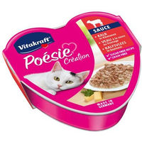 Produktbild von Vitakraft Poésie Création Katzenfutter Kalb in Sauce getreidefrei und ohne Zucker 15 x 85g