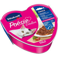 Produktbild von Vitakraft Poésie Creation Katzenfutter Seelachs mit Stückchen in Sauce ohne Zucker 15 x 85g