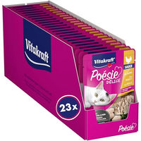 Produktbild von Vitakraft Poésie Délice Katzen Nassfutter Huhn Stückchen in Sauce Getreidefrei und Ohne Zucker Adult 23x 85g Beutel