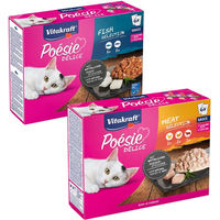 Produktbild von Vitakraft Poésie Délice Katzen Nassfutter Multipack mit Fleisch und Fisch Stückchen in Sauce getreidefrei und ohne Zucker