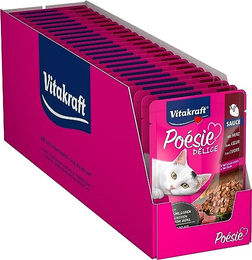 Vitakraft Poésie Délice Katzenfutter Nass Adult Herz in Sauce mit Huhn und Schwein Getreidefrei und Ohne Zucker 23x 85g Beutel – Bild 1 von 10