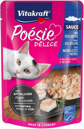 Produktbild von Vitakraft Poésie Délice Katzenfutter Seelachs Stückchen in Sauce 23x85g