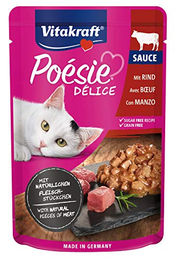 Vitakraft Poésie Délice Katzennassfutter Rind in Sauce für erwachsene Katzen getreidefrei 23 x 85 g - 23 x 85 g – Bild 1 von 8
