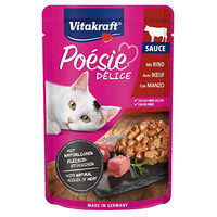 Produktbild von Vitakraft Poésie Délice Katzennassfutter Rind in Sauce für erwachsene Katzen getreidefrei 23 x 85 g - 23 x 85 g