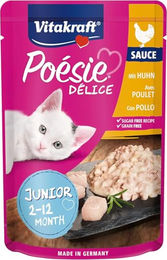 Vitakraft Poésie Délice Kitten Nassfutter Huhn in Sauce, getreidefrei, 85g - 23 x 85 g – Bild 1 von 7
