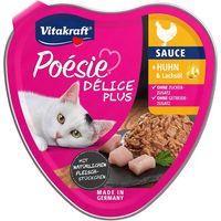 Produktbild von Vitakraft Poésie Délice Plus Katzenfutter Huhn und Lachs getreidefrei ohne Zucker 15x85g - 15 x 85 g