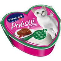 Produktbild von Vitakraft Poesie Katzen Nassfutter Wild mit Stückchen in Gelee für erwachsene Katzen 15 Schalen