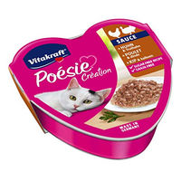Produktbild von Vitakraft Poesie Katzenfutter Adult Stückchen in Sauce Huhn und Truthahn ohne Zucker 15 Schalen