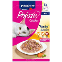 Produktbild von Vitakraft Poésie Katzenfutter Multipack mit Huhn Rind und Pute in Sauce, getreidefrei, 6 x 85g - 6 x 85 g