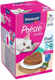 Vitakraft Poésie Katzenfutter Multipack mit Lachs und Wild in Gelee, getreidefrei und ohne Zucker, 6 x 85g - 6 x 85 g – Bild 1 von 8