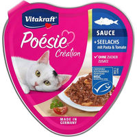 Produktbild von Vitakraft Poésie Katzenfutter Stückchen in Sauce mit Seelachs und Tomate 15x85g