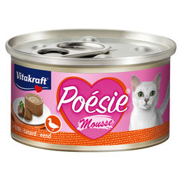 Vitakraft Poésie Mousse Ente und Schwein Katzenfutter für erwachsene Katzen ohne Farb- und Aromastoffe und ohne Zucker 12x85g - 85 g – Bild 1 von 2