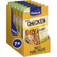 Produktbild von Vitakraft Pure Chicken Bonas Hundeleckerli Kaustangen mit Huhn und Käse getreidefrei und ohne Zucker 7x 80g - 7 x 80 g
