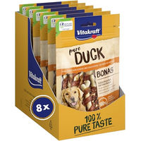 Produktbild von Vitakraft Pure Duck Bonas Zahnpflege-Snack für Hunde mit Ente getreidefrei und ohne Zucker 8x 80g - 8 x 80 g