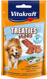 Produktbild von Vitakraft Treaties Minis Hundesnack Lachs mit hohem Fleischanteil für erwachsene Hunde 8 x 48g