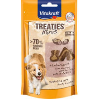 Produktbild von Vitakraft Treaties Minis Leberwurst Belohnungssnack für Hunde getreidefrei ohne Zucker 48 g - 48 g