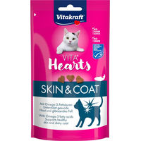 Produktbild von Vitakraft Vita Hearts Skin & Coat Katzensnack Lachs 40 g - 9 x 40 g