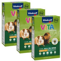 Produktbild von Vitakraft Vita Special Meerschweinchen Hauptfutter Paket ohne Farb- und Aromastoffe, ohne Konservierungsstoffe und zuckerfrei 1800 g - 3 x 600 g