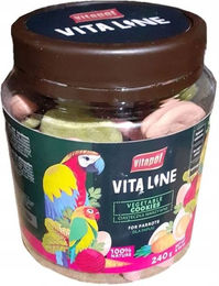 Produktbild von VITAPOL Ei-Biskuit Gemüsekekse Ergänzungsfutter für Papageien 240 g Glas - 240 g