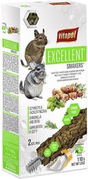 Produktbild von VITAPOL Smakers Excellent Hauptfutter für Chinchillas und Rennmäuse getreidefrei und ohne Zucker 110 g - 2 x 110 g