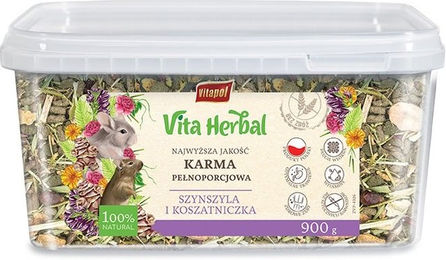 Produktbild von VITAPOL Vita Herbal Alleinfuttermittel für Chinchillas 900g vegan und ohne Zucker