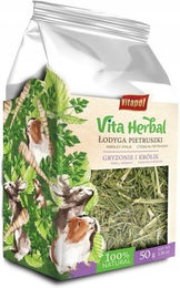 Produktbild von VITAPOL Vita Herbal Petersilienstängel 50 g Natürliches Kräuter-Leckerli für Kaninchen und Nager Vegan und Ohne tierisches Protein - 50 g