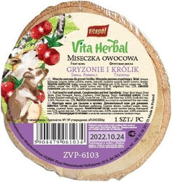 Produktbild von VITAPOL Vita Kräuter-Fruchtschale mit getrockneten Kräutern für Kaninchen und Nager 50g