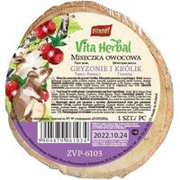 Produktbild von VITAPOL Vita Kräuter-Fruchtschale mit getrockneten Kräutern für Kaninchen und Nager 50g