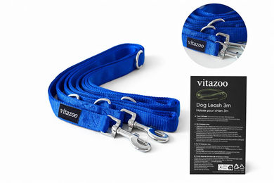 Vitazoo Hundeleine aus Nylon in Blau mit Karabinern 3m x 2,5cm - 3 m – Bild 1 von 3