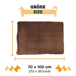 vitazoo Selbstheizende Hundematte Thermokissen für große Hunde Braun 100 x 70 cm - 100 cm – Bild 1 von 6