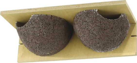 Vivara Mehlschwalbenkasten doppelt aus Holz und Beton in Natur Braun für Wildvögel – Bild 1 von 4