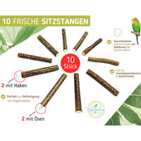 Produktbild von Vogelgaleria 10 Ersatz Sitzstangen aus Naturholz für Wellensittiche und Vögel